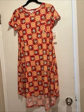 Lularoe Disney Minnie Mouse Orange Graphic Midi Dress